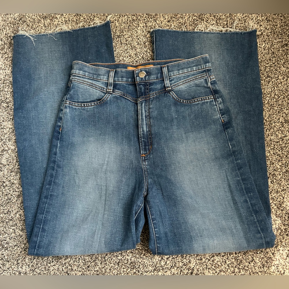 Joe's Goldie High Waist Raw Hem Palazzo Jeans size 30